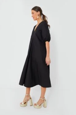 Ganni Black Cotton Poplin V-Neck Long Dress -Staudes Store yzl79KCgDXQf7rIEZ2ETblZeKJZKIIbn 1